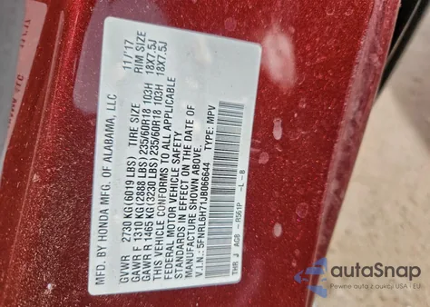 2018 Honda Odyssey Exl z USA, uszkodzony, nr VIN 5FNRL6H71JB066644